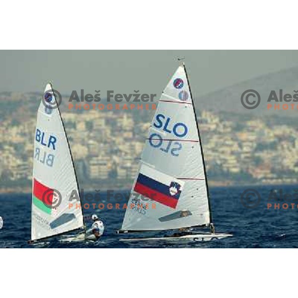 Teja Cerne of Slovenia in sailing during summer Olympic games in Athens 2004, Greece 