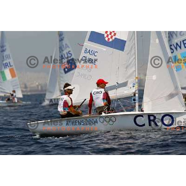 Basic and Cupac of Croatia competing in 470 in sailing during summer Olympic games in Athens 2004, Greece 