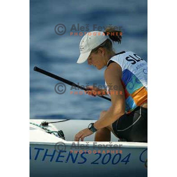 Teja Cerne of Slovenia in sailing during summer Olympic games in Athens 2004, Greece 