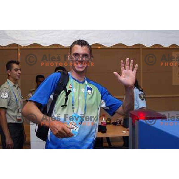 Vasilij Zbogar of Slovenia won bronze Olympic medal in laser class in sailing during summer Olympic games in Athens on August 22,2004, Greece 