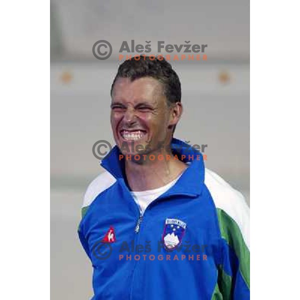 Vasilij Zbogar of Slovenia won bronze Olympic medal in laser class in sailing during summer Olympic games in Athens on August 22,2004, Greece 
