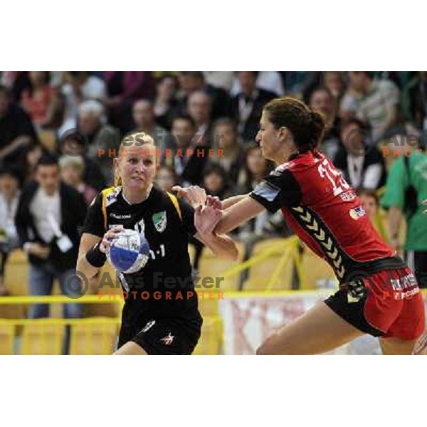 Spela Oklescen of Zagorje Gen1 in action during handball match Zagorje Gen1- Krim Mercator in semi-final of Slovenian Cup, played in Zagorje on April 2, 2011 