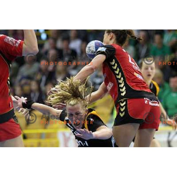 Spela Oklescen of Zagorje Gen1 in action during handball match Zagorje Gen1- Krim Mercator in semi-final of Slovenian Cup, played in Zagorje on April 2, 2011 