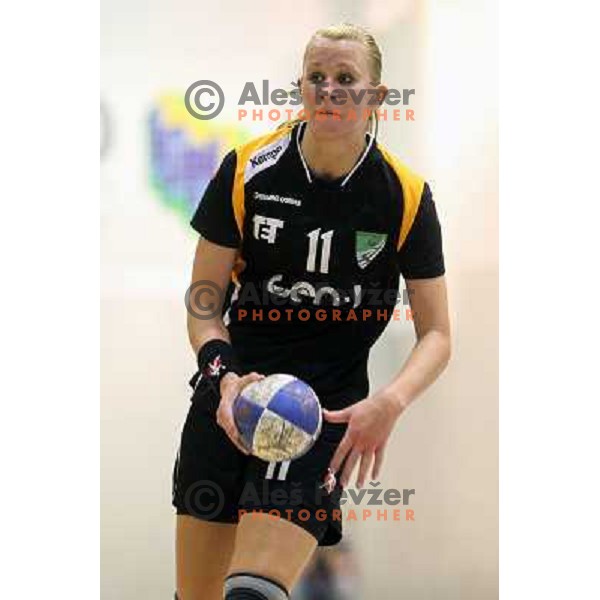 Spela Oklescen of Zagorje Gen1 in action during handball match Zagorje Gen1- Krim Mercator in semi-final of Slovenian Cup, played in Zagorje on April 2, 2011 