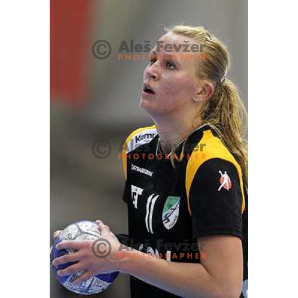 Spela Oklescen of Zagorje Gen1 in action during handball match Zagorje Gen1- Krim Mercator in semi-final of Slovenian Cup, played in Zagorje on April 2, 2011 
