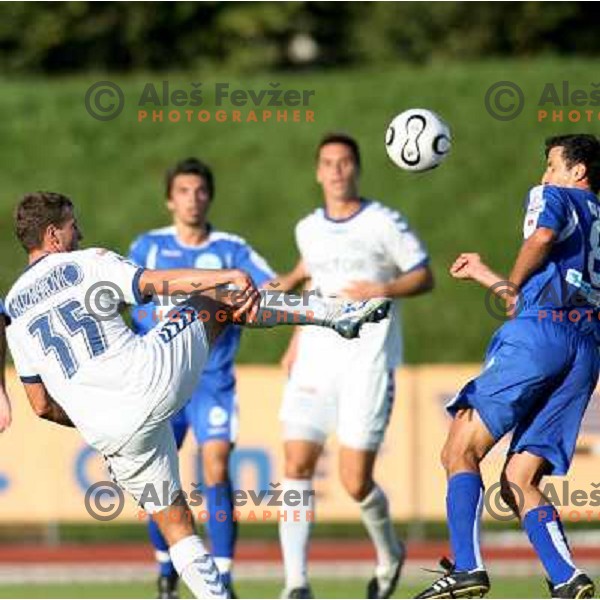 action during football match between Factor and Bela Krajina in Prva liga Telekom Slovenije,Ljubljana on October, 22, 2006