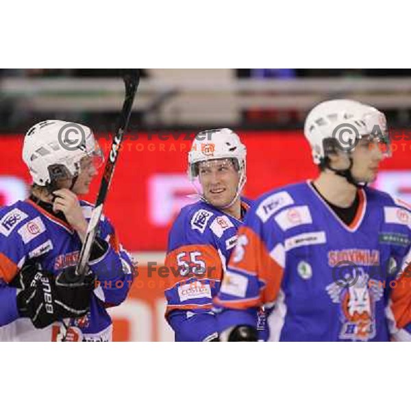 Robert Sabolic of Slovenia in action during friendly ice- hockey match Slovenia-Kazakhstan before World Championships, played in Hala Tivoli, Ljubljana, Slovenia on April 12, 2011 