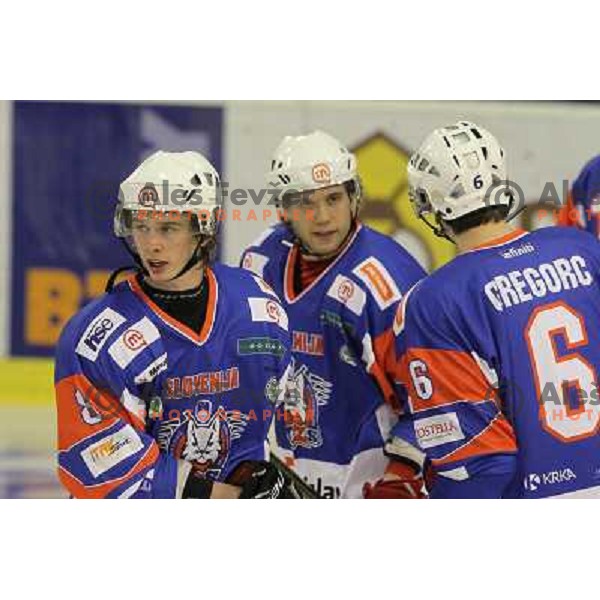 Ziga Jeglic of Slovenia in action during friendly ice- hockey match Slovenia-Kazakhstan before World Championships, played in Hala Tivoli, Ljubljana, Slovenia on April 12, 2011 