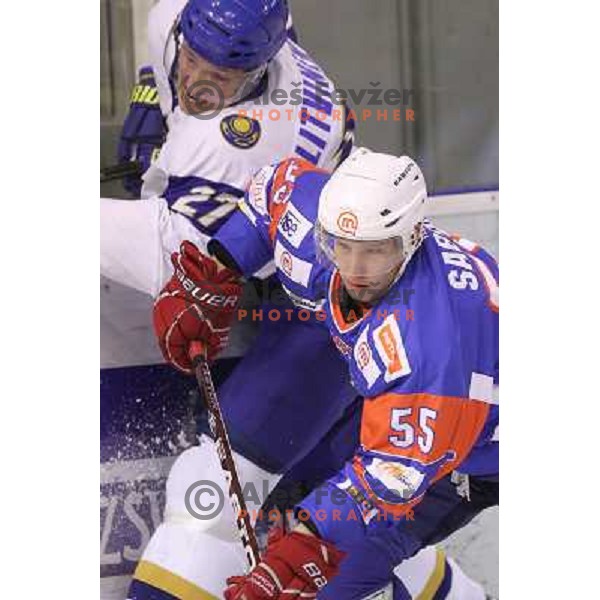 Robert Sabolic of Slovenia in action during friendly ice- hockey match Slovenia-Kazakhstan before World Championships, played in Hala Tivoli, Ljubljana, Slovenia on April 12, 2011 