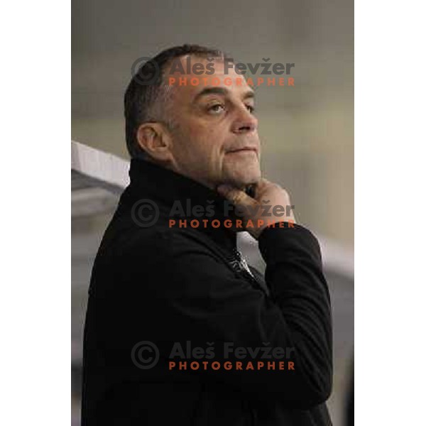 Matjaz Kopitar, head coach of Slovenia in action during friendly ice- hockey match Slovenia-Kazakhstan before World Championships, played in Hala Tivoli, Ljubljana, Slovenia on April 12, 2011 