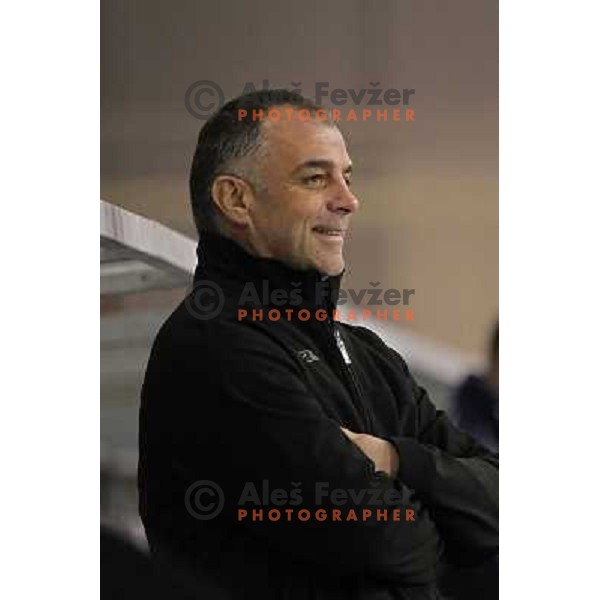 Matjaz Kopitar, head coach of Slovenia in action during friendly ice- hockey match Slovenia-Kazakhstan before World Championships, played in Hala Tivoli, Ljubljana, Slovenia on April 12, 2011 