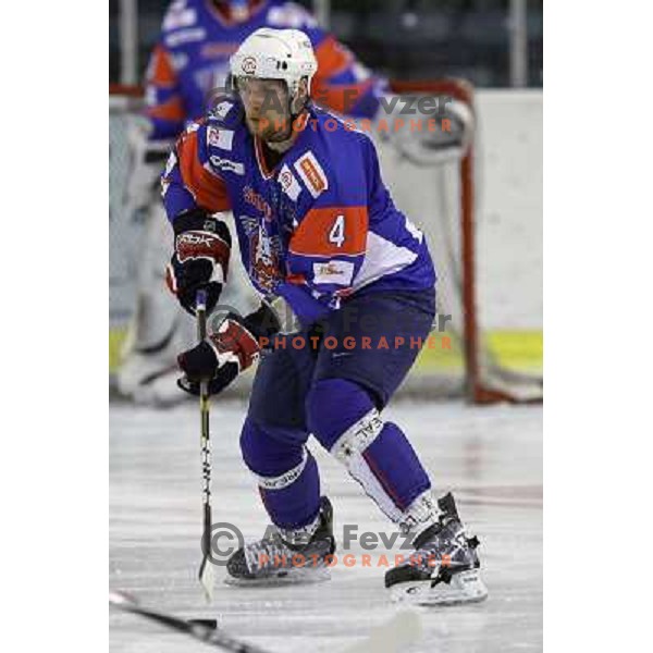 Andrej Tavzelj of Slovenia in action during friendly ice- hockey match Slovenia-Kazakhstan before World Championships, played in Hala Tivoli, Ljubljana, Slovenia on April 12, 2011 