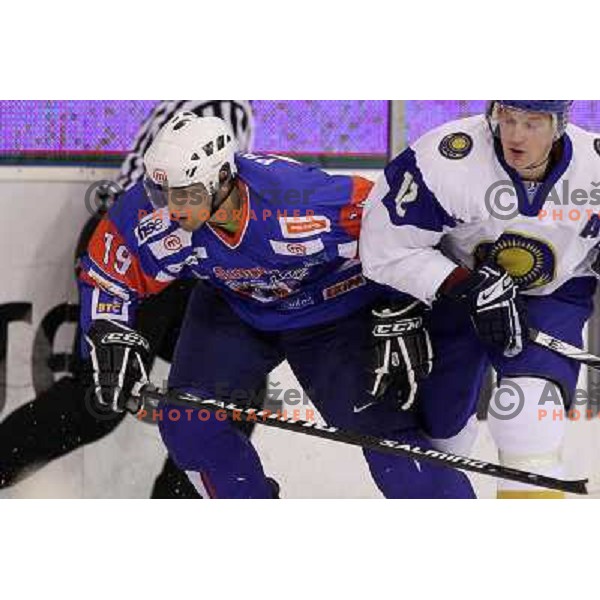  Ziga Pance of Slovenia in action during friendly ice- hockey match Slovenia-Kazakhstan before World Championships, played in Hala Tivoli, Ljubljana, Slovenia on April 12, 2011 