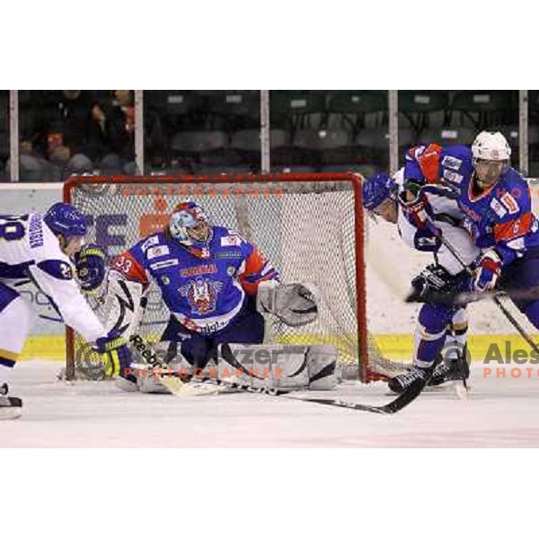 Robert Kristan of Slovenia in action during friendly ice- hockey match Slovenia-Kazakhstan before World Championships, played in Hala Tivoli, Ljubljana, Slovenia on April 12, 2011 