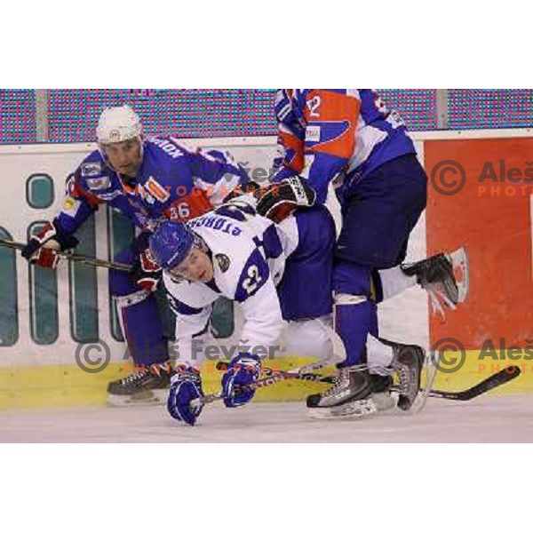 Roman Starchenko of Kazakhstan in action during friendly ice- hockey match Slovenia-Kazakhstan before World Championships, played in Hala Tivoli, Ljubljana, Slovenia on April 12, 2011 