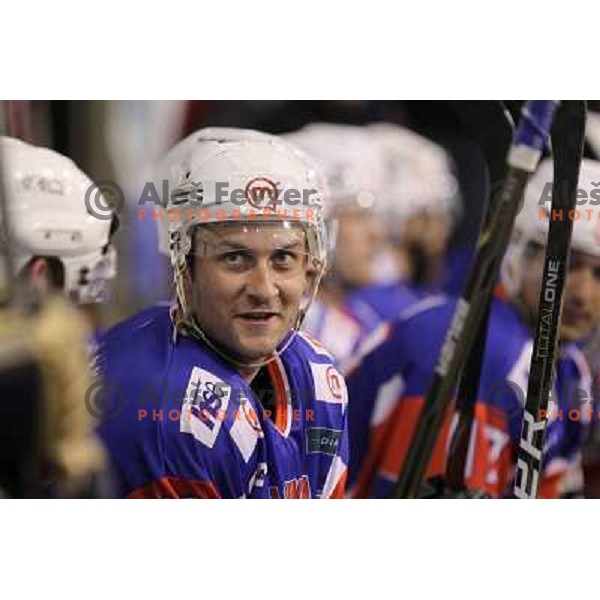  Sabahudin Kovacevic of Slovenia in action during friendly ice- hockey match Slovenia-Kazakhstan before World Championships, played in Hala Tivoli, Ljubljana, Slovenia on April 12, 2011 