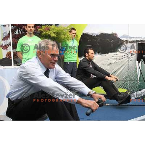 Janez Bencina and Denis Zvegelj, president of Slovenian Rowing Association during press conference of organizing commitee of Bled 2011 World Rowing Championships, Ljubljana, Slovenia on April 14,2011 