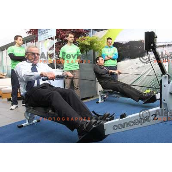 Janez Bencina and Denis Zvegelj, president of Slovenian Rowing Association during press conference of organizing commitee of Bled 2011 World Rowing Championships, Ljubljana, Slovenia on April 14,2011 
