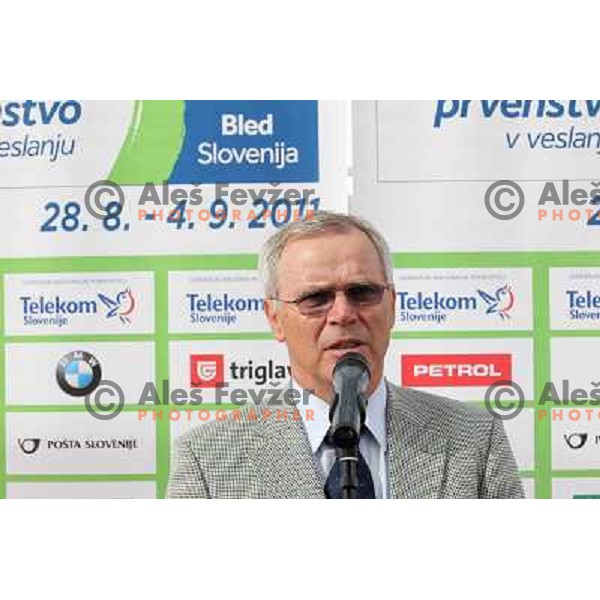 Janez Bencina, president of organizing commitee of Bled 2011 World Rowing Championships during press conference in Ljubljana, Slovenia on April 14,2011 