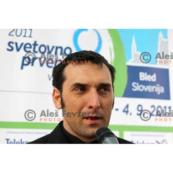 Denis Zvegelj, president of Slovenian Rowing Association during press conference of organizing commitee of Bled 2011 World Rowing Championships, Ljubljana, Slovenia on April 14,2011 