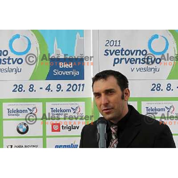Denis Zvegelj, president of Slovenian Rowing Association during press conference of organizing commitee of Bled 2011 World Rowing Championships, Ljubljana, Slovenia on April 14,2011 