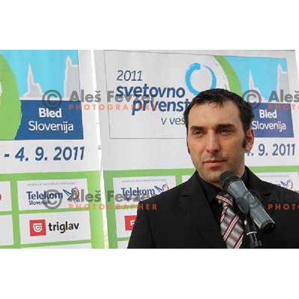 Denis Zvegelj, president of Slovenian Rowing Association during press conference of organizing commitee of Bled 2011 World Rowing Championships, Ljubljana, Slovenia on April 14,2011 