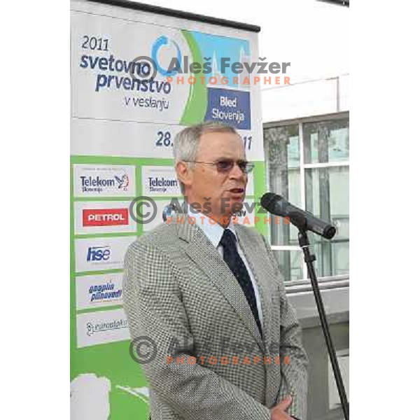 Janez Bencina, president of organizing commitee of Bled 2011 World Rowing Championships during press conference in Ljubljana, Slovenia on April 14,2011 