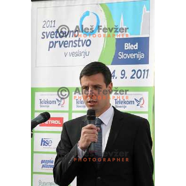 Tim Farcnik, secretary general during Press conference of organizing commitee of Bled 2011 World Rowing Championships in Ljubljana, Slovenia on April 14,2011 