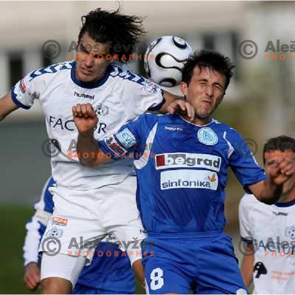 action during football match between Factor and Bela Krajina in Prva liga Telekom Slovenije,Ljubljana on October, 22, 2006