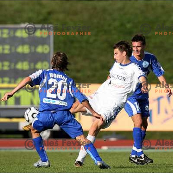 action during football match between Factor and Bela Krajina in Prva liga Telekom Slovenije,Ljubljana on October, 22, 2006