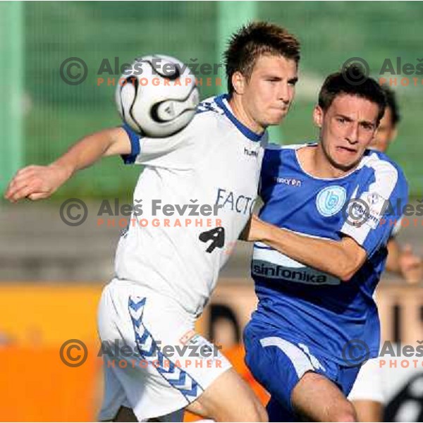 action during football match between Factor and Bela Krajina in Prva liga Telekom Slovenije,Ljubljana on October, 22, 2006