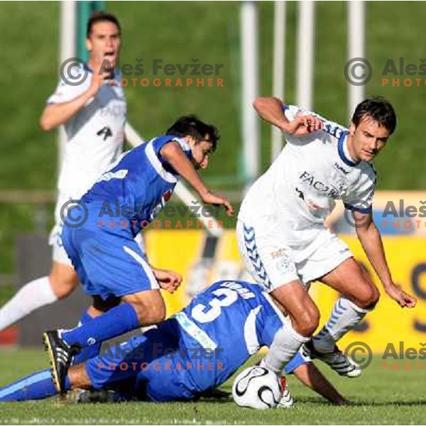 action during football match between Factor and Bela Krajina in Prva liga Telekom Slovenije,Ljubljana on October, 22, 2006