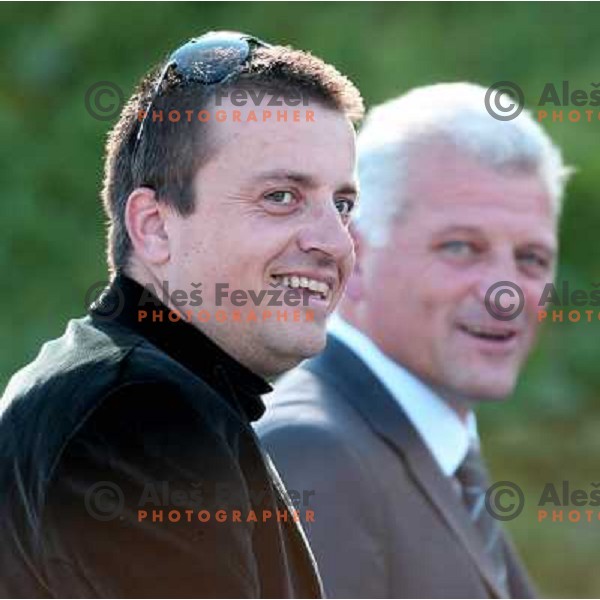 Joc Pececnik and Tone Hrovatic during football match between Factor and Bela Krajina in Prva liga Telekom Slovenije,Ljubljana on October, 22, 2006