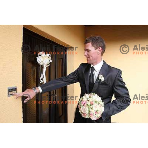 Matjaz Gojcic, professional golfer of Slovenia wedds Tanja at Ptuj Golf Course on April 30, 2011 