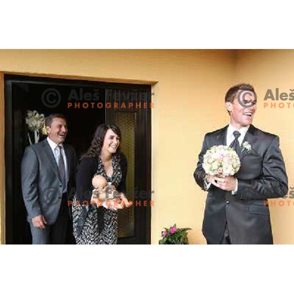 Matjaz Gojcic, professional golfer of Slovenia wedds Tanja at Ptuj Golf Course on April 30, 2011 