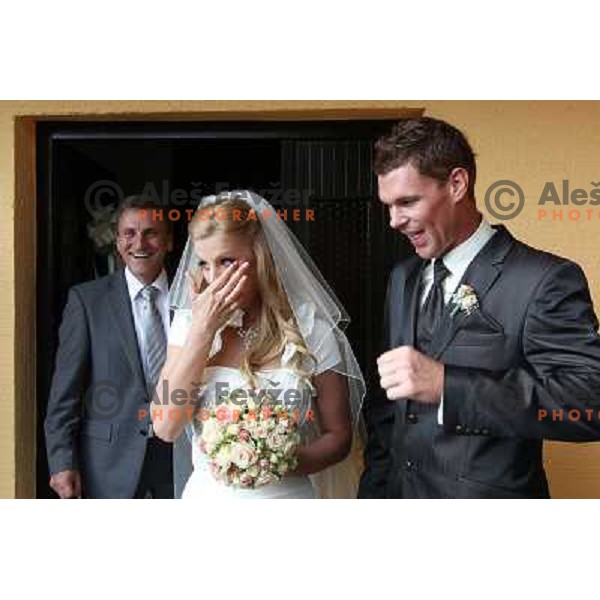 Matjaz Gojcic, professional golfer of Slovenia wedds Tanja at Ptuj Golf Course on April 30, 2011 