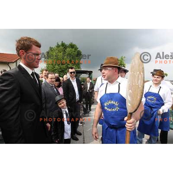 Matjaz Gojcic, professional golfer of Slovenia wedds Tanja at Ptuj Golf Course on April 30, 2011 