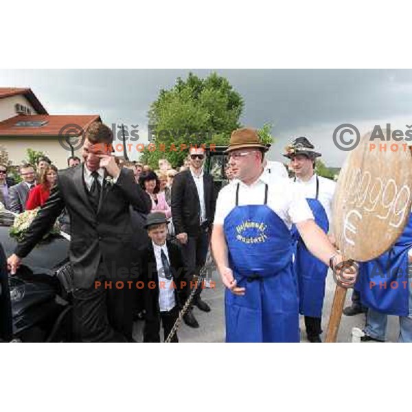 Matjaz Gojcic, professional golfer of Slovenia wedds Tanja at Ptuj Golf Course on April 30, 2011 