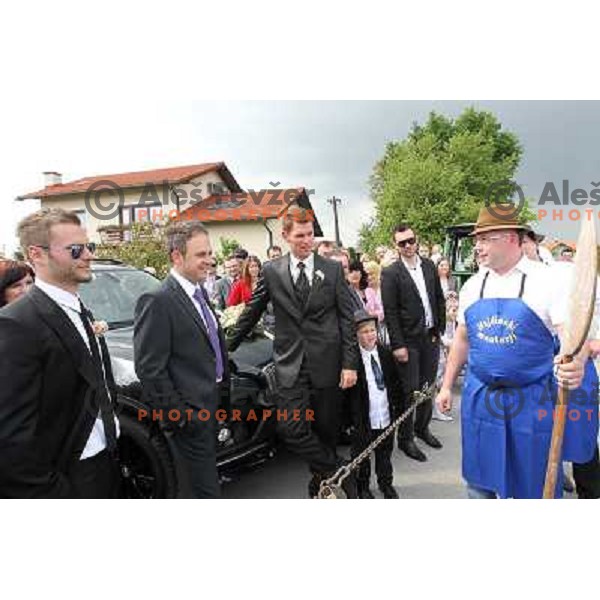 Matjaz Gojcic, professional golfer of Slovenia wedds Tanja at Ptuj Golf Course on April 30, 2011 