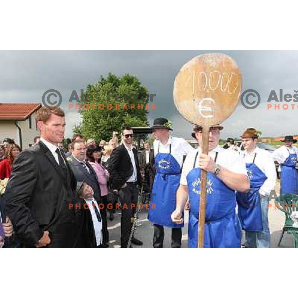 Matjaz Gojcic, professional golfer of Slovenia wedds Tanja at Ptuj Golf Course on April 30, 2011 