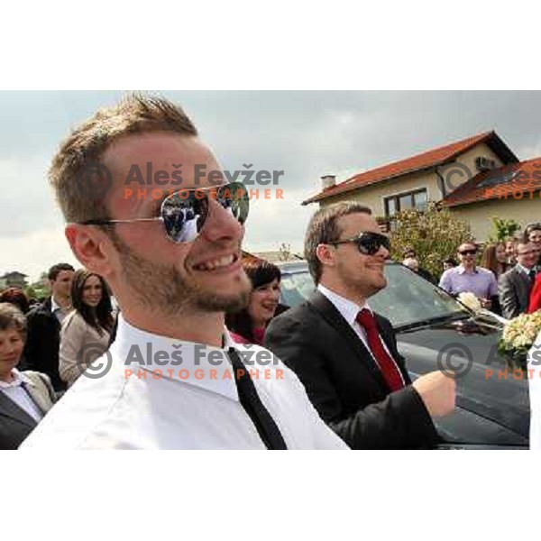 Matjaz Gojcic, professional golfer of Slovenia wedds Tanja at Ptuj Golf Course on April 30, 2011 