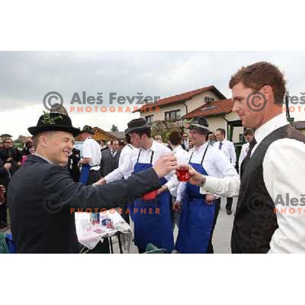 Matjaz Gojcic, professional golfer of Slovenia wedds Tanja at Ptuj Golf Course on April 30, 2011 