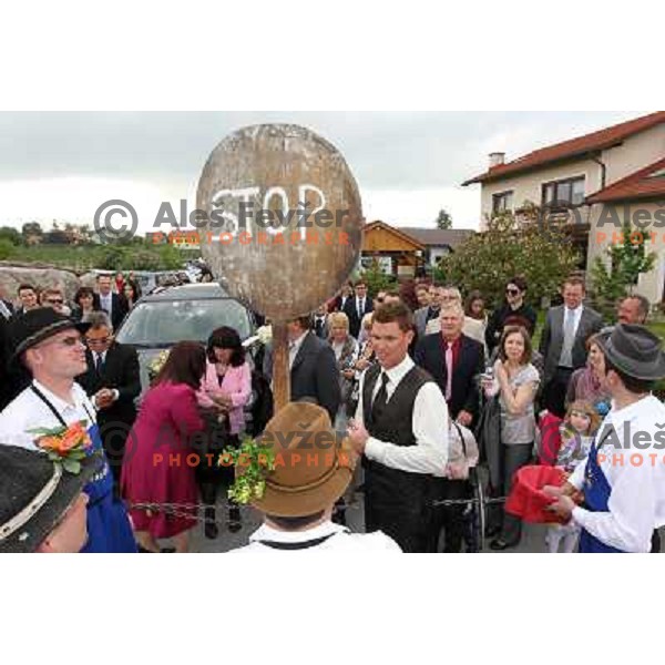 Matjaz Gojcic, professional golfer of Slovenia wedds Tanja at Ptuj Golf Course on April 30, 2011 