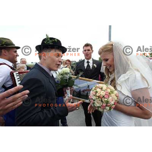 Matjaz Gojcic, professional golfer of Slovenia wedds Tanja at Ptuj Golf Course on April 30, 2011 