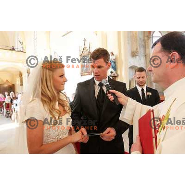 Matjaz Gojcic, professional golfer of Slovenia wedds Tanja at Ptuj Golf Course on April 30, 2011 