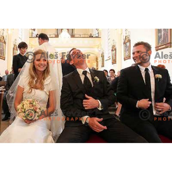 Matjaz Gojcic, professional golfer of Slovenia wedds Tanja at Ptuj Golf Course on April 30, 2011 