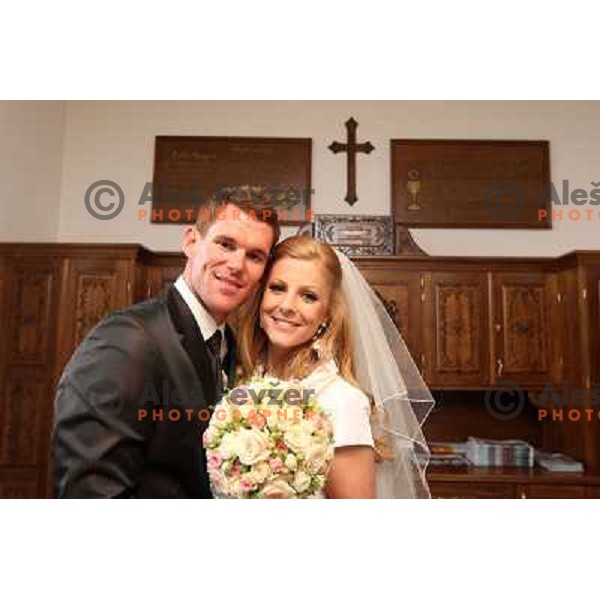 Matjaz Gojcic, professional golfer of Slovenia wedds Tanja at Ptuj Golf Course on April 30, 2011 
