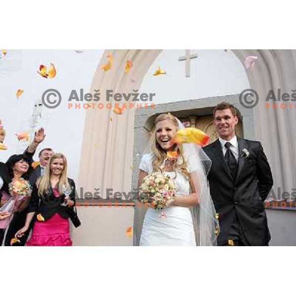 Matjaz Gojcic, professional golfer of Slovenia wedds Tanja at Ptuj Golf Course on April 30, 2011 