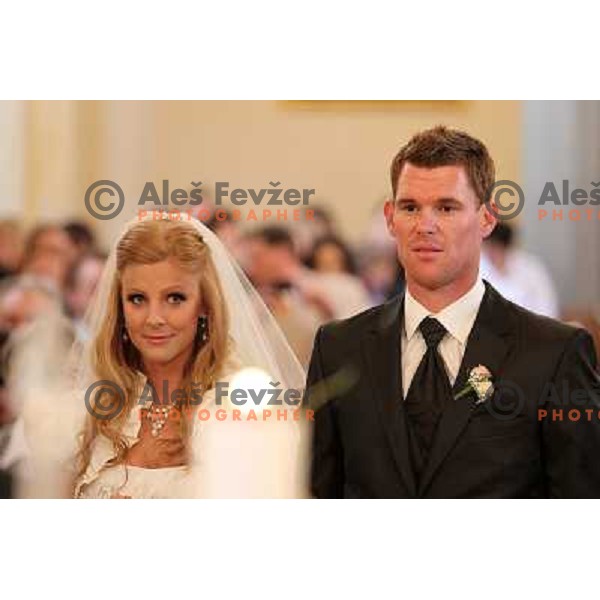 Matjaz Gojcic, professional golfer of Slovenia wedds Tanja at Ptuj Golf Course on April 30, 2011 