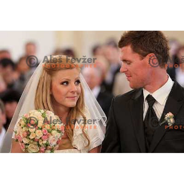 Matjaz Gojcic, professional golfer of Slovenia wedds Tanja at Ptuj Golf Course on April 30, 2011 